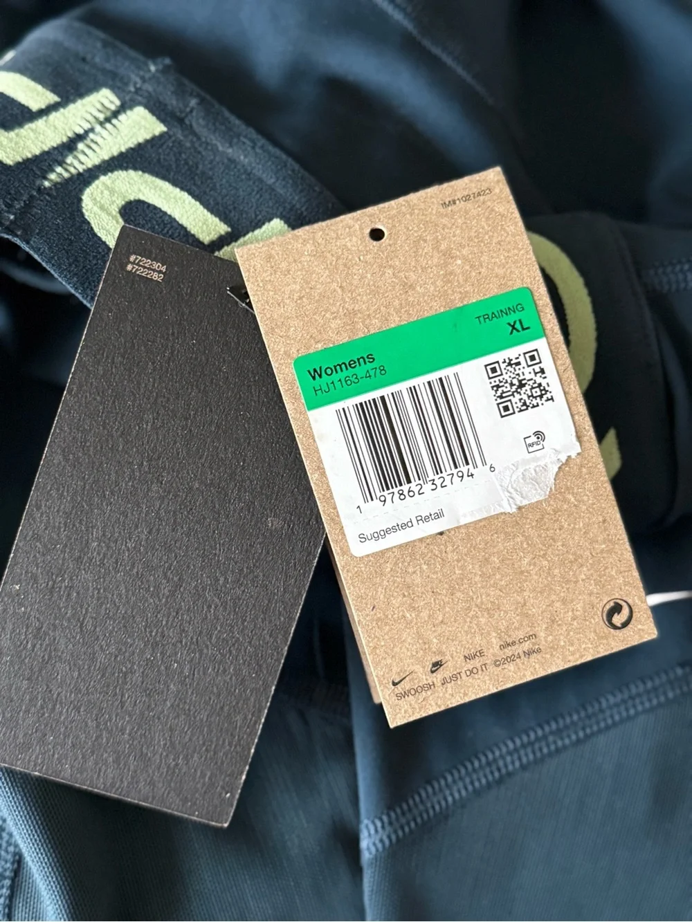 Nike Navy and White Women's Athletic Leggings